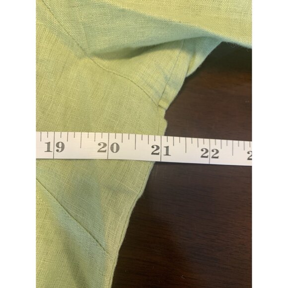 Anne Klein Linen Copped Button Up Blouse Size 14 - Picture 7 of 8